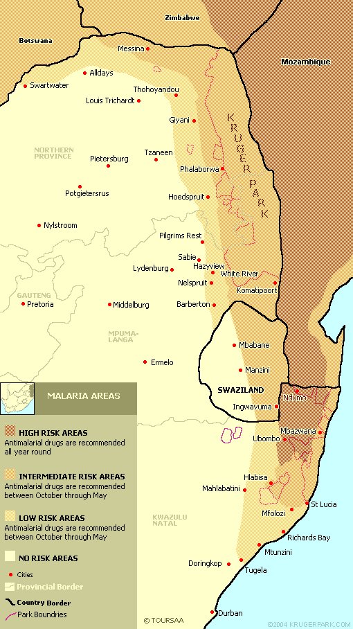 Malaria Map of South Africa